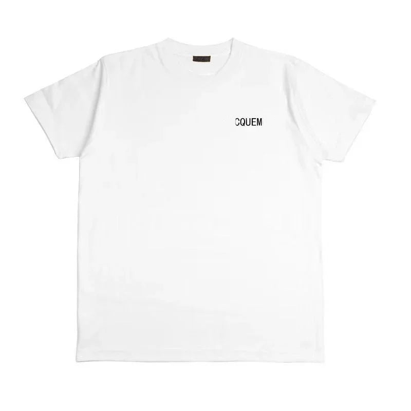2025 Men's and Women's Casual Solid Color Versatile Loose Style Letter Printed Summer T-shirt - ATFH