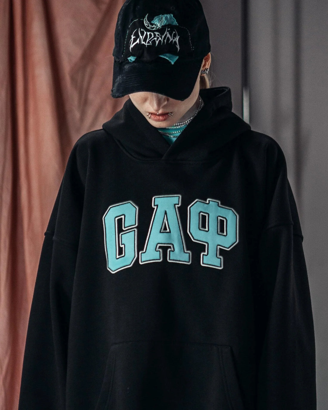 Y2k Gothic Punk Black Letter Printed Pullover Hoodie Men And Women Fashion Harajuku Retro Oversized Long Sleeve Tops - ATFH