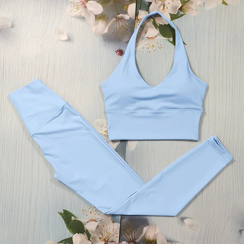 Nude Feel Fitness Suit Sports Set Women's Tracksuit Sexy Yoga Outfits Gym Sportswear Legging And Underwear Workout Clothes Woman - ATFH