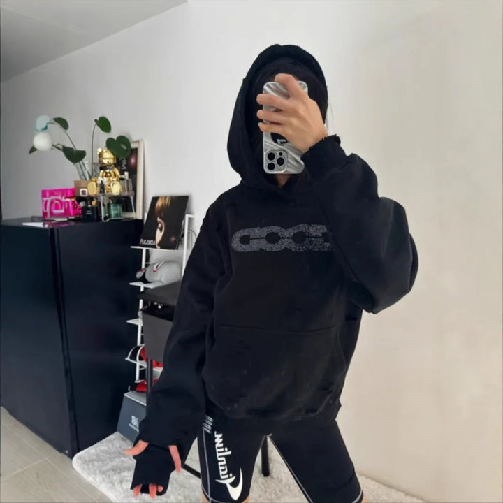 Goodbrand New 2026 Premium Quality Distressed Hoodie with Ripped Holes and Heavy-Duty Construction Unisex Letter Print - ATFH