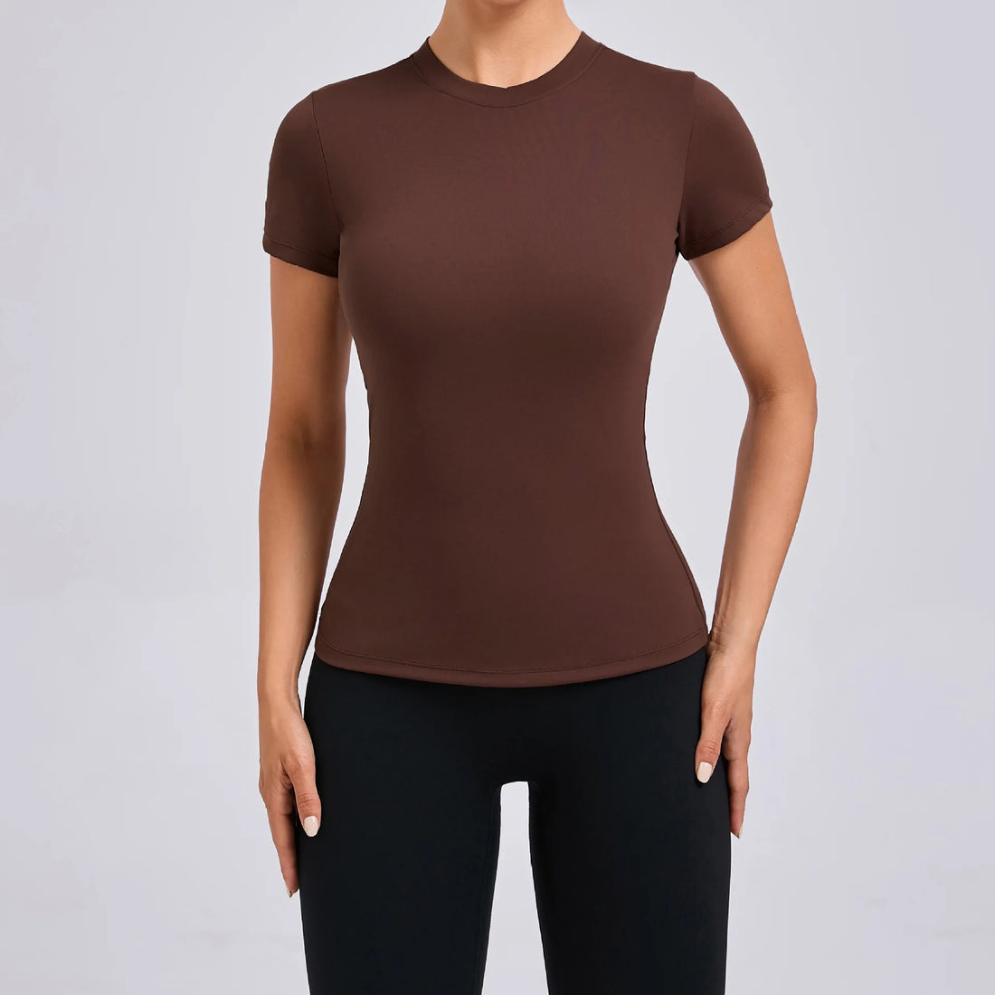 Gym Workout Women's Versatile T-shirt Short Sleeve No Padding Workout Top Outdoor Running Fitness Sports Short Sleeve Sportswear - ATFH