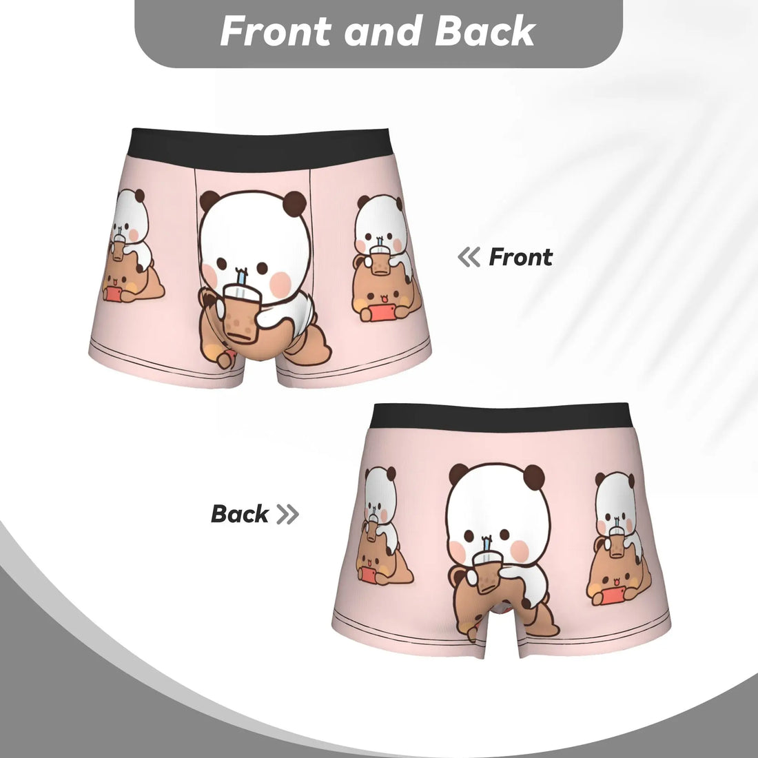 Anime Panda Bubu Dudu Peach And Goma  Boxers Shorts Men Bear Cartoon  Briefs Underwear Funny Underpants