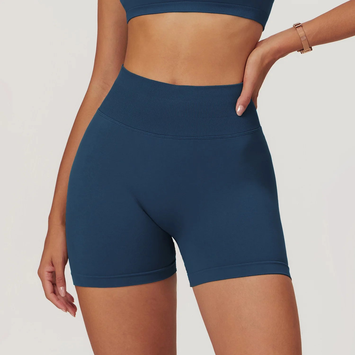 Women Seamless Yoga Shorts High Waist Scrunch Booty Workout Biker Shorts Butt Lifting Gym Tights Push Up Running Sportswear