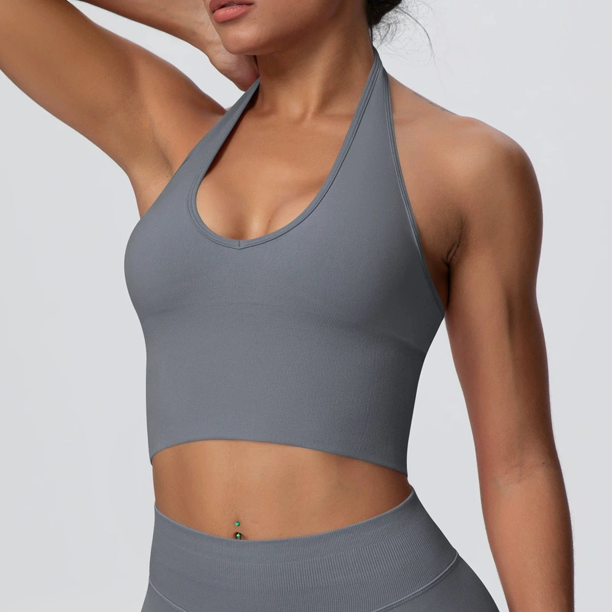 Seamless Sports Bra Gym Top Women Fitness Halter Yoga Bras Gym Crop Top Shockproof Breathable Running Workout Sports Underwear - ATFH
