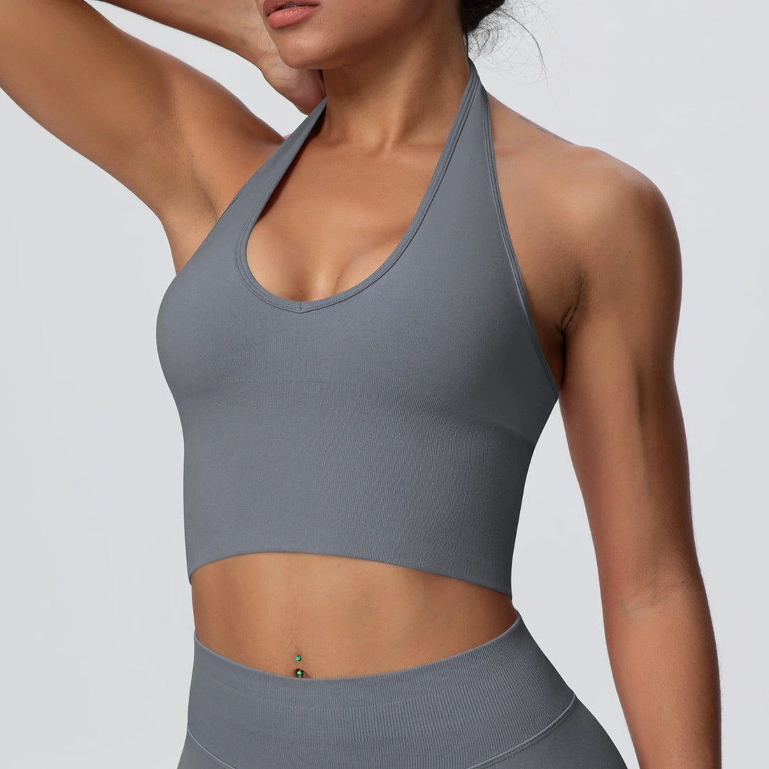 Seamless Sports Bra Gym Top Women Fitness Halter Yoga Bras Gym Crop Top Shockproof Breathable Running Workout Sports Underwear - ATFH