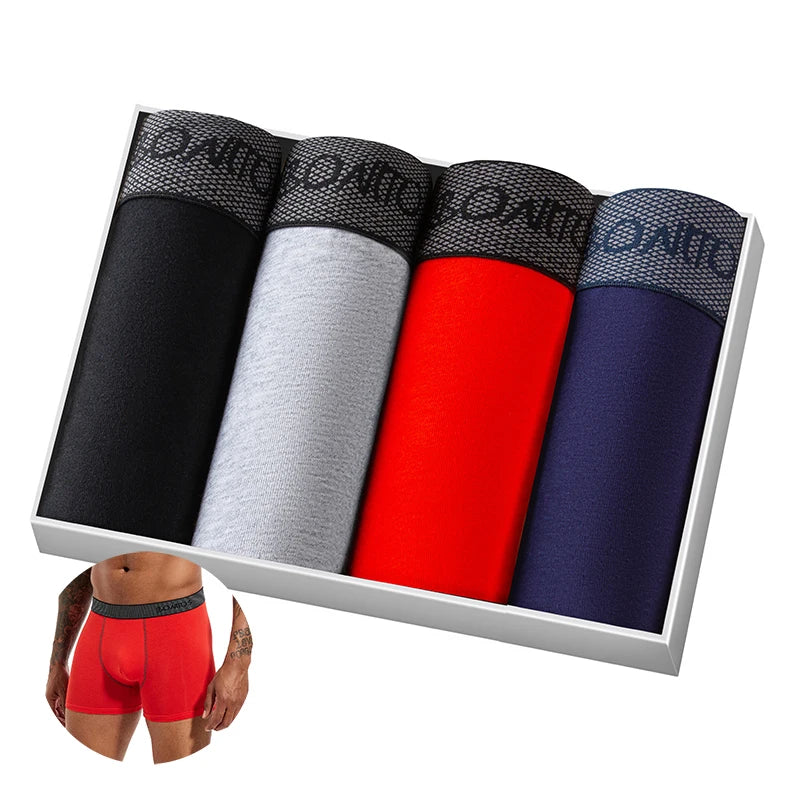 4pcs Cotton Boxers For Man Underwear Slip High Quality Men's Panties Sexy Homme Underpants Boxer Shorts Calecon Trunks