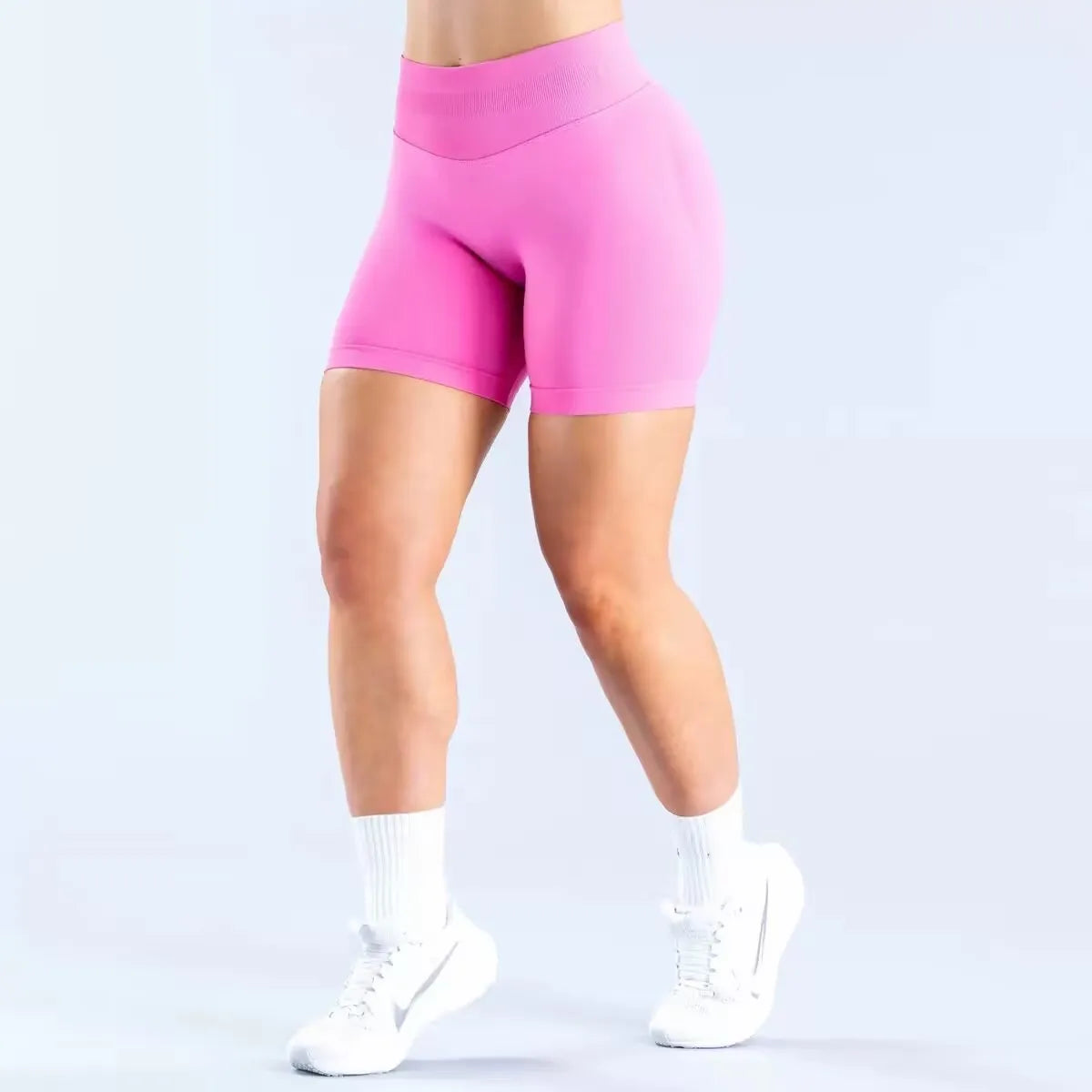 Seamless Sports Shorts Women Booty Yoga Shorts Quick Drying Fitness Tights Solid Workout Scrunch Customizable Lable