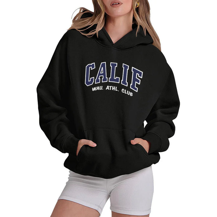 Women Hoodies Oversized Drop shoulder Fashion Loose Fleece Autumn Winter Printed Letter Pullover Aesthetic Sweatshirts 2025 New - ATFH