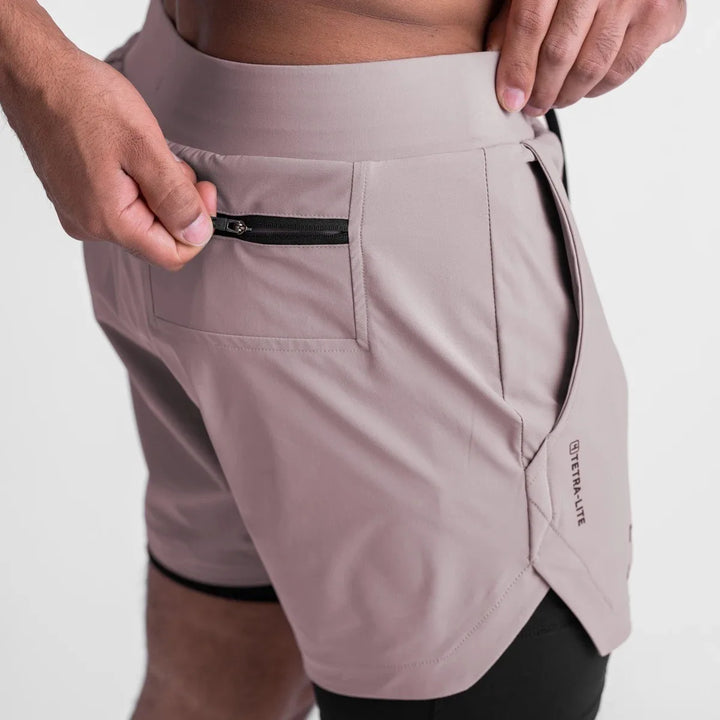 2 in 1 Men's Outdoor Running Shorts Quick-drying Fitness Training Double Layer Sweatpants New Sport Bottoms Bodybuilding Pants