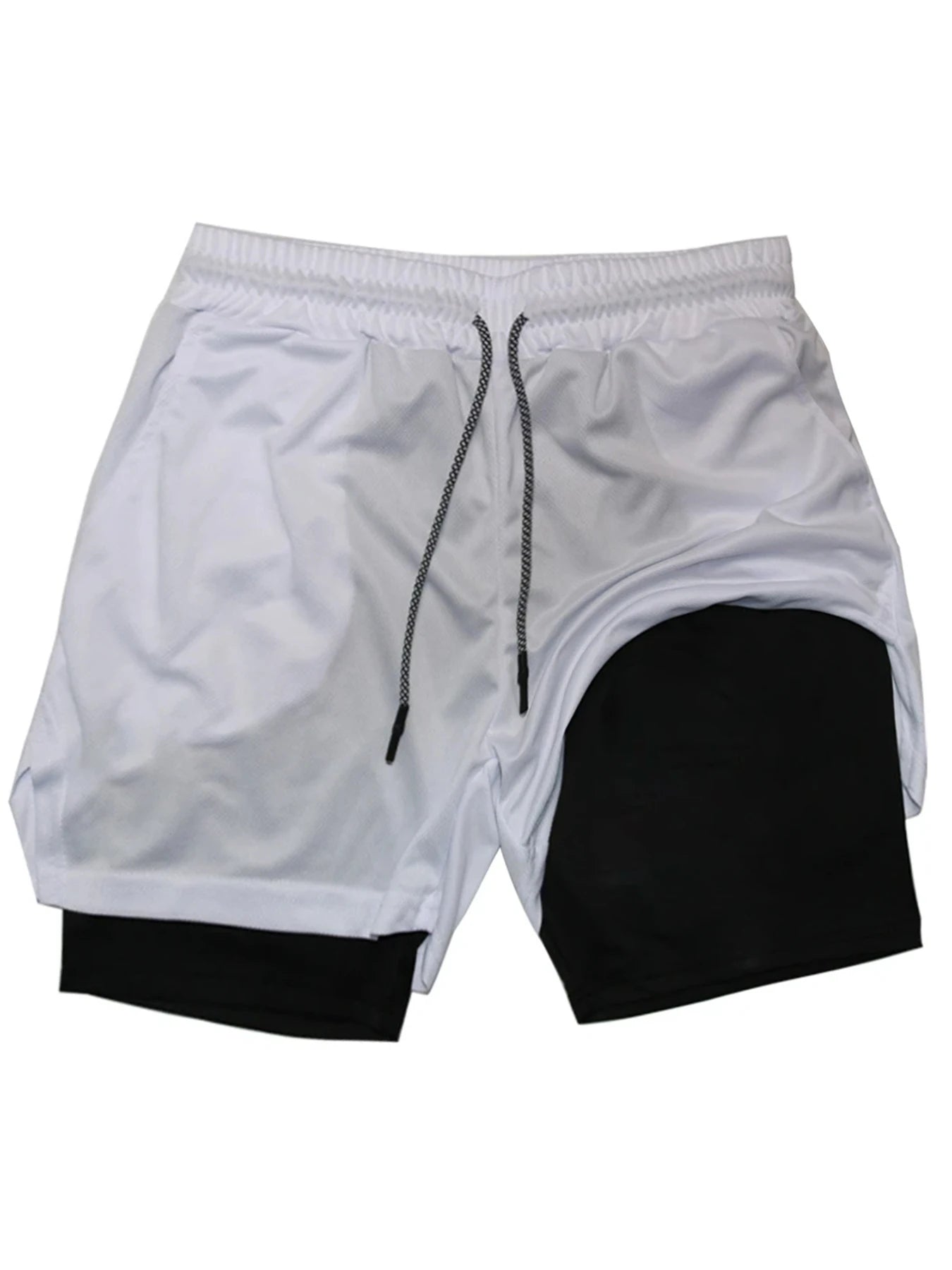 2-in-1 Running Summer Workout Shorts for Men Gym Performance Compression Shorts with Phone Pocket Towel Loop Athletic Activewear