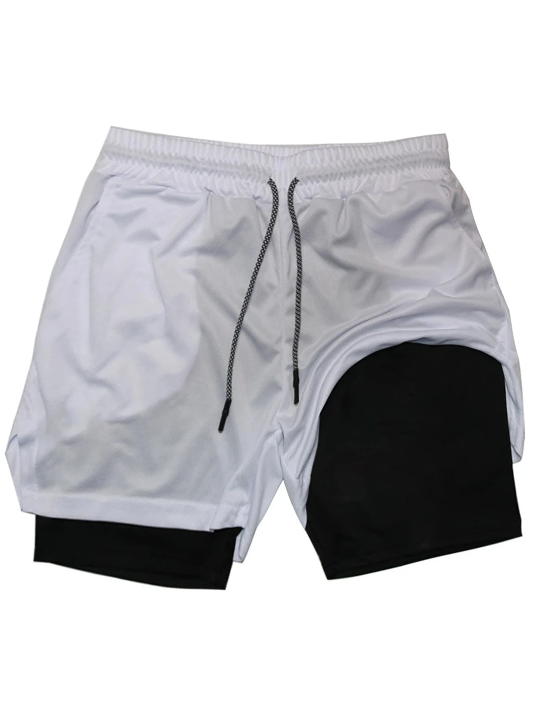 2-in-1 Running Summer Workout Shorts for Men Gym Performance Compression Shorts with Phone Pocket Towel Loop Athletic Activewear