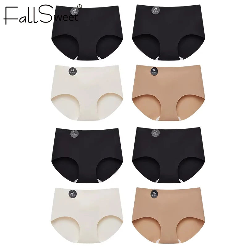 FallSweet 8PCS Seamless Mulberry Silk Panties for Women Ultra Thin High Elastic Invisible Briefs Soft Comfortable Lingerie M-2XL