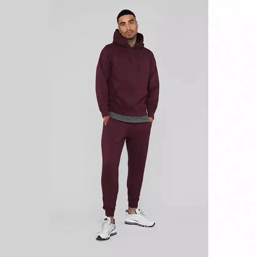 Basic Men/Women 2Pcs/Sets Sweatshirt Hoodies Pants 2024 Male Gyms Fitness Tops Joggers Sportswear Tracksuits ATFH