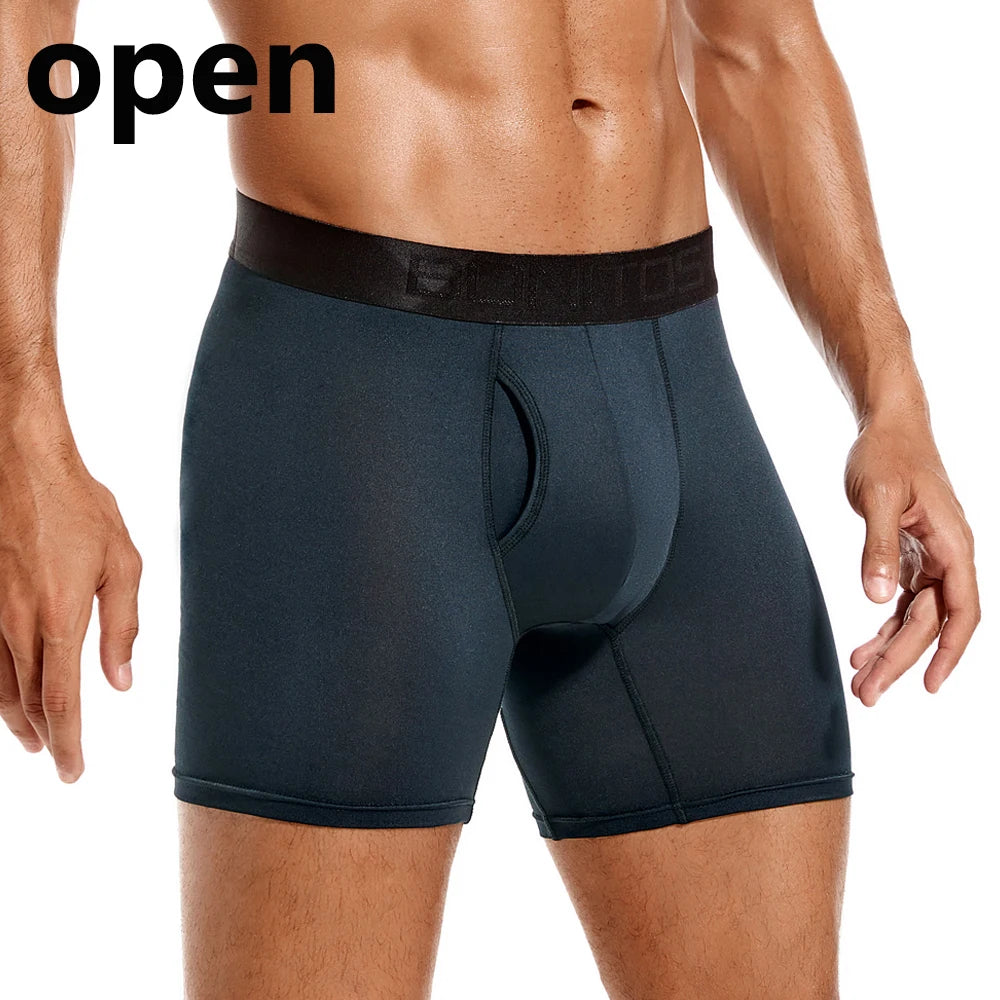 1pcs Medium-Long Men Underpants Shorts Brand Underwear For Men Boxers Sexy Print Men's Panties Letter Waistband Boxer Briefs