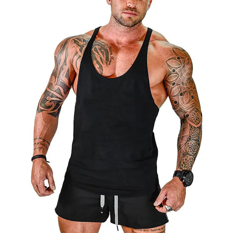 Hot Sale Gym Cotton Singlets Canotte Bodybuilding Stringer Tank Top NO PANI NO GAIN Fitness Shirt Muscle Guys Sleeveless Tanktop