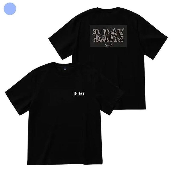 Fashion T-shirt Kpop suga Agust D D-DAY print T-shirt  casual sports short sleeves for fan gifts ATFH