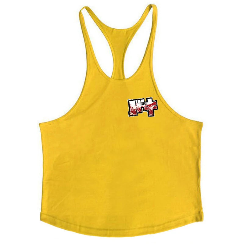 Anime Baki Hanma Print Stringer Tank Top for Men Y-Back Vest Muscle Training Undershirt Athletic Tops Gym Workout Bodybuilding
