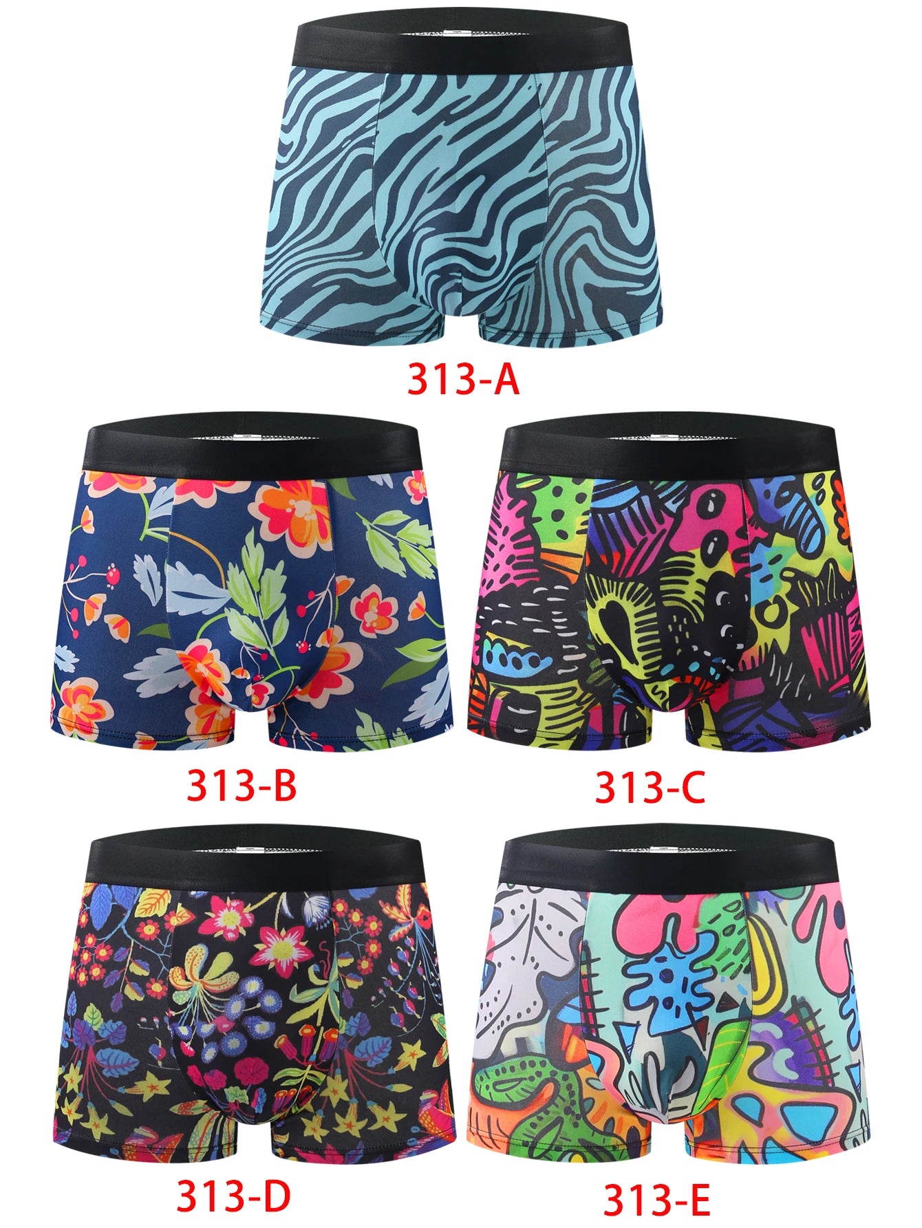 10-Pack Fashionable Men's Boxer Shorts, Comfortable, Soft, Fashionable, Printed, Casual and Versatile Men's Underwear