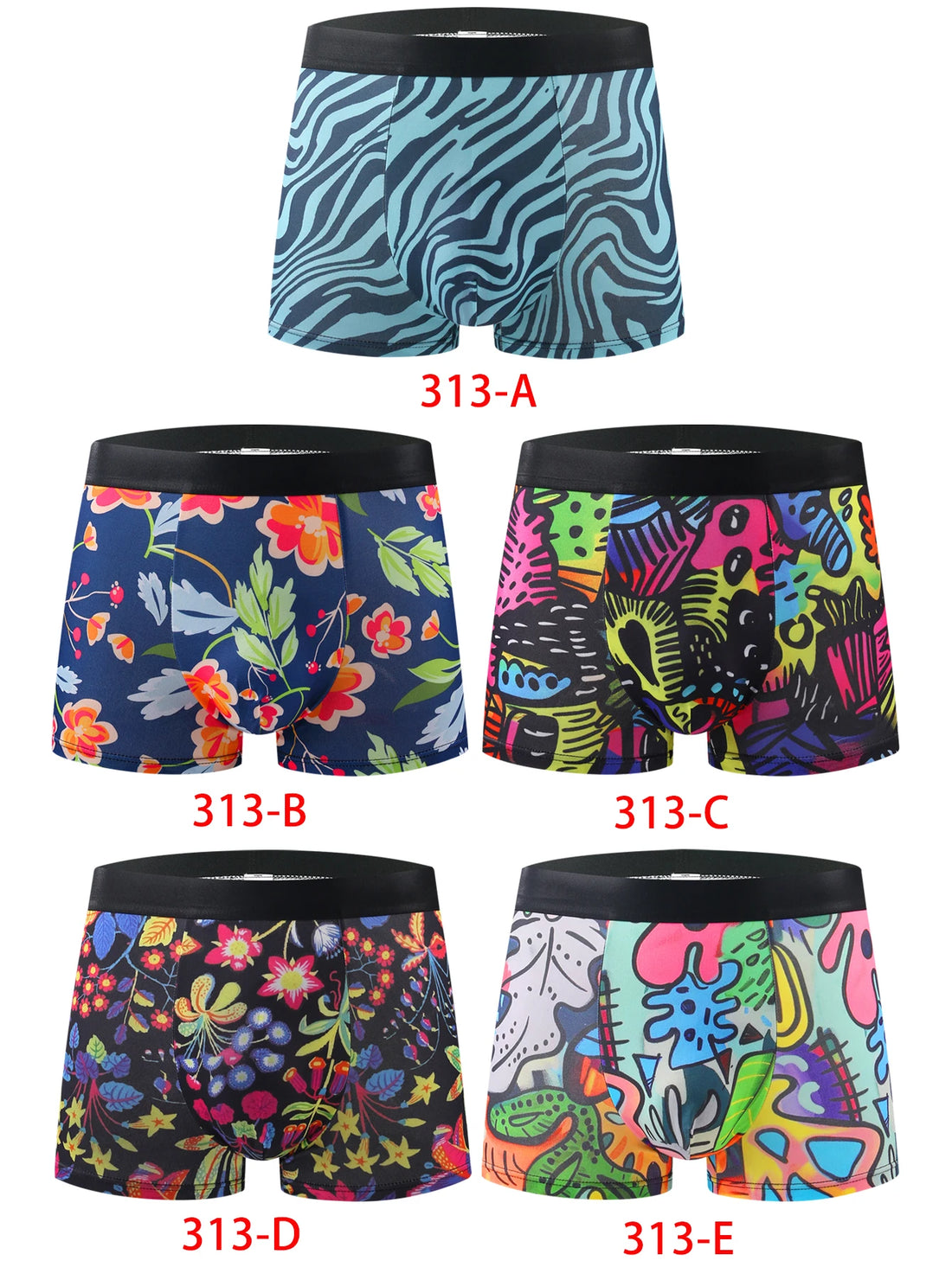 10-Pack Fashionable Men's Boxer Shorts, Comfortable, Soft, Fashionable, Printed, Casual and Versatile Men's Underwear