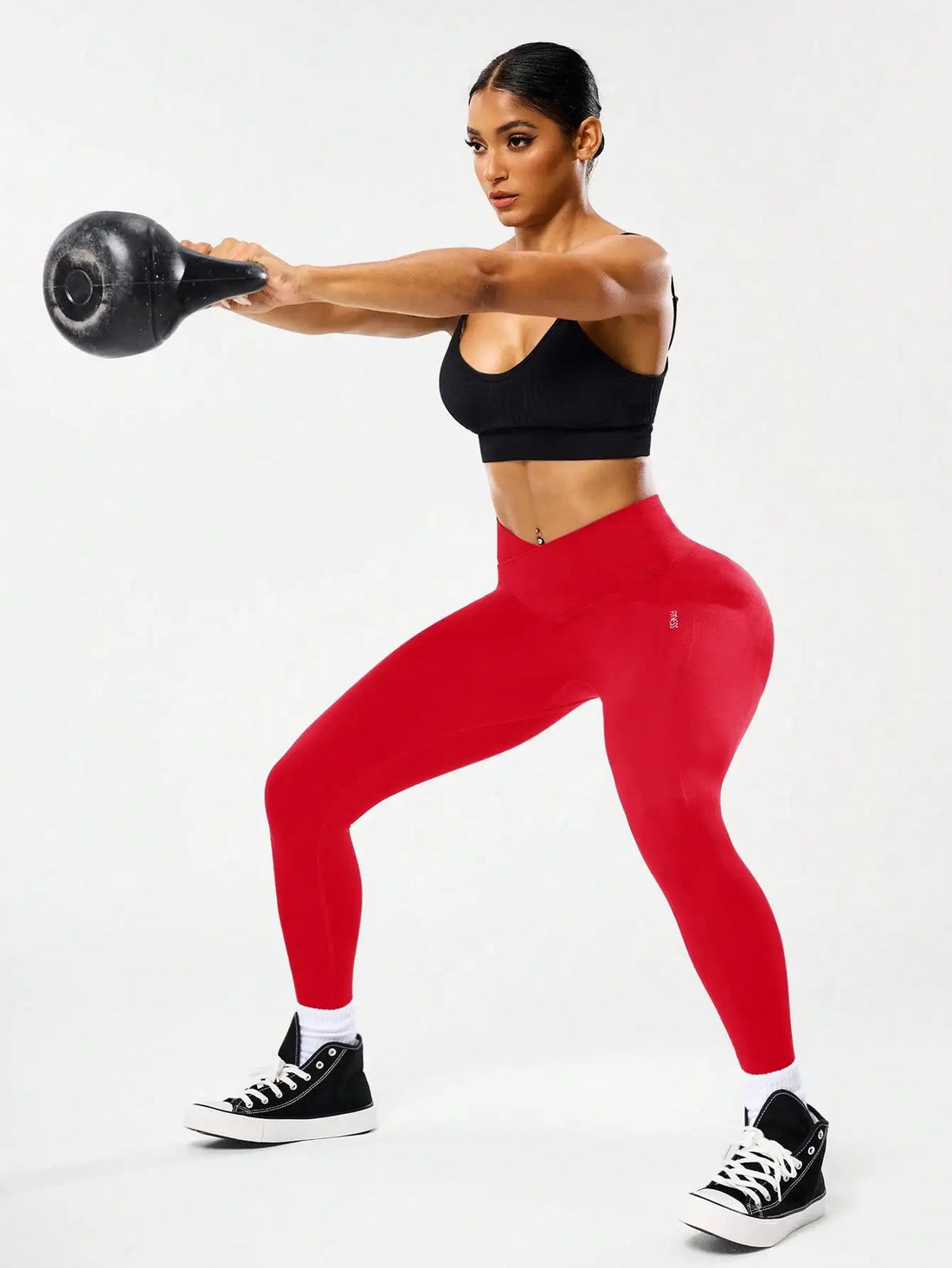 Bestselling Women's High-Waisted Tummy Control Peach Ass Running Fitness Leggings with V-Back, Breathable, Quick-Dry, and Lifted - ATFH