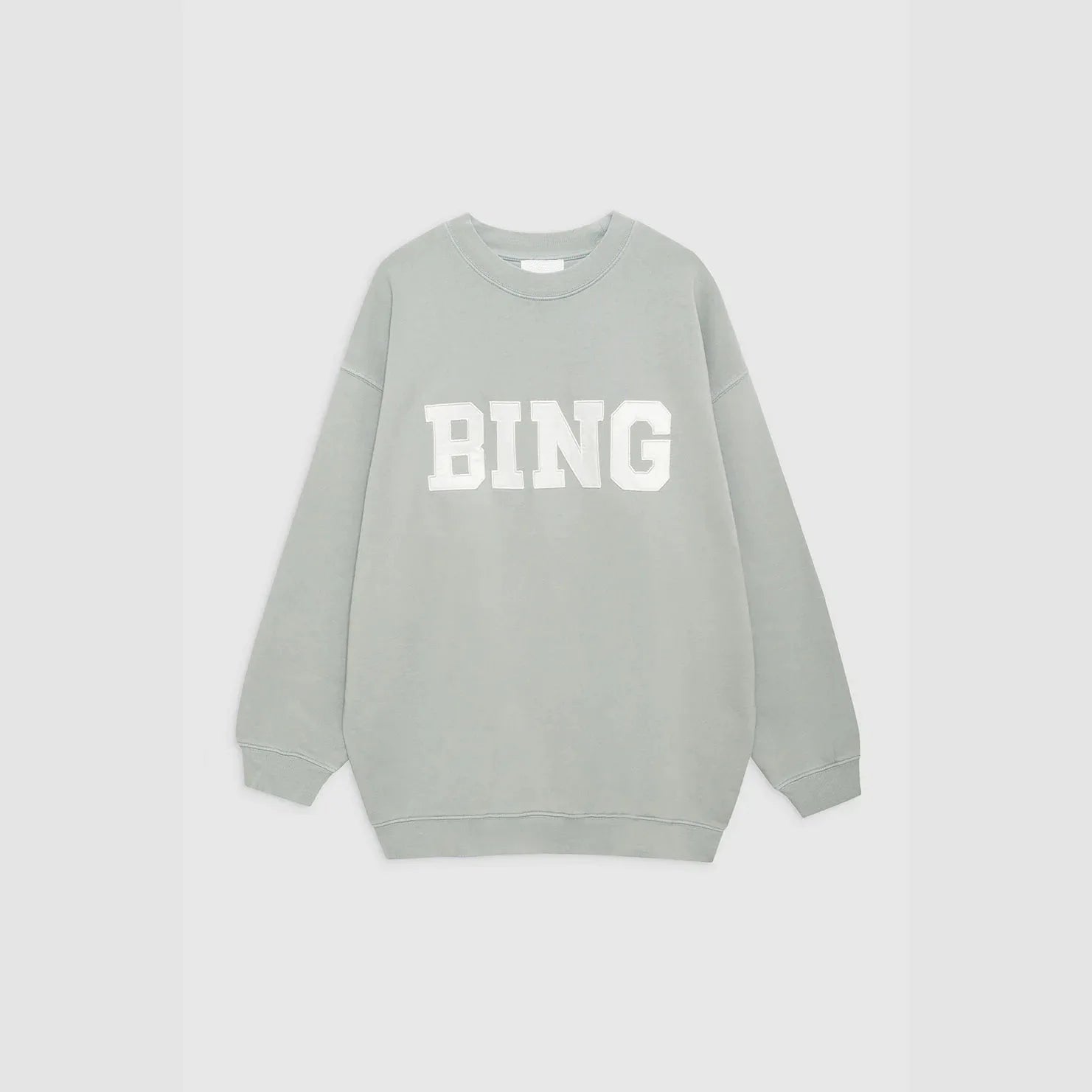 Autumn and winter BING embroidered patch fabric round neck pullover loose cotton sportswear sweatshirt for women - ATFH