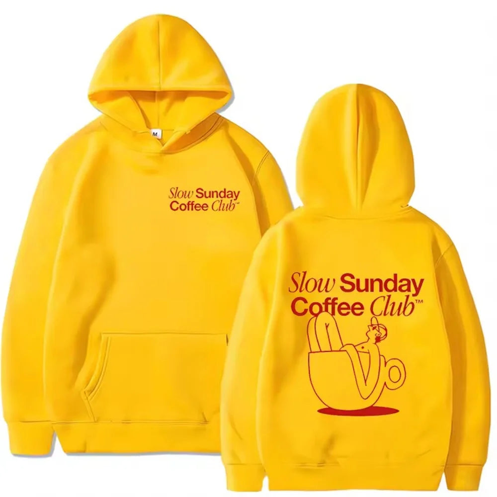 2025 New Sunday Coffee Club Hoodie Funny Men's Hoodie Harajuku Unisex Street Wear Fleece Pullover Sweatshirt - ATFH
