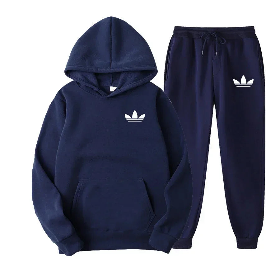 2025 New Men's Fashion Casual Tracksuits Outdoor Jogging Hooded Sets Sports Luxury Hoodie + Pants Suit Clothing - ATFH