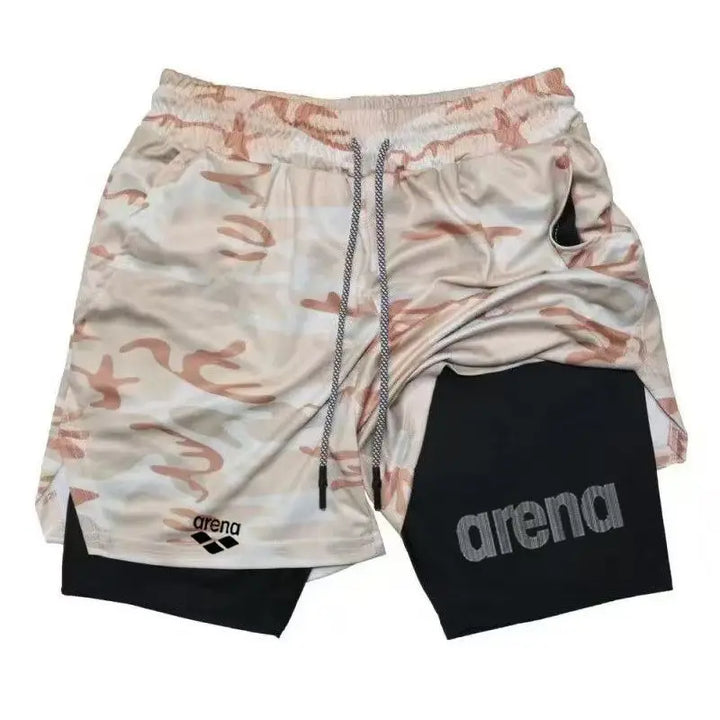 Summer men's gym shorts, beach surfboard shorts, breathable quick drying sports launched