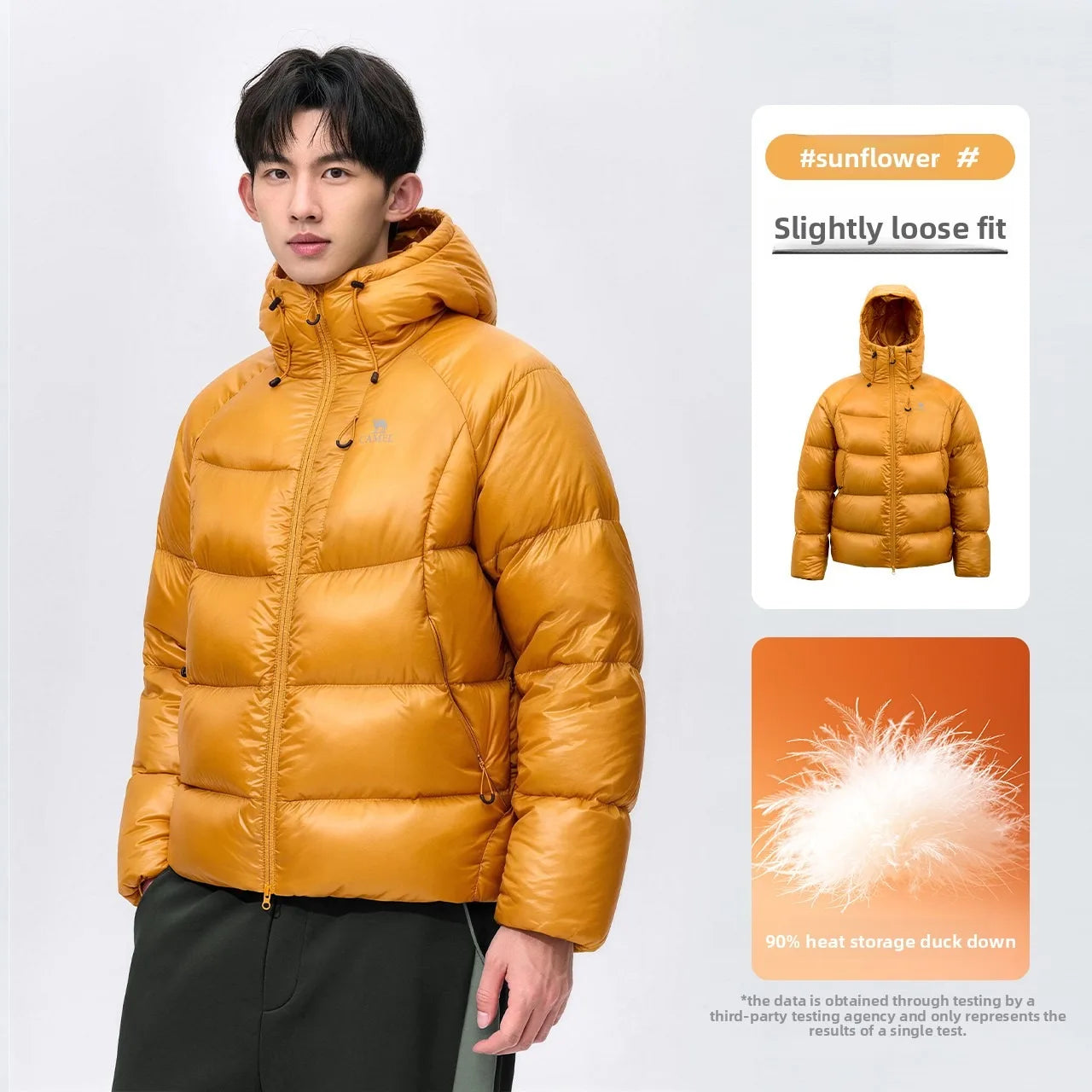 Golden Camel Men's Winter Down Jacket Quick Dry Duck Down Lightweight Padded Jackets Hiking Camping Climbing Trekking Warm Coats