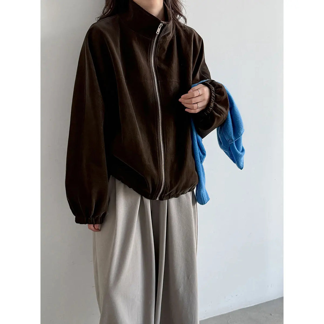 Women Suede Pu Leather Cool Jacket Coat Fashion Classic Brown Color Jacket Femme Casaco Abrigo Streetwear