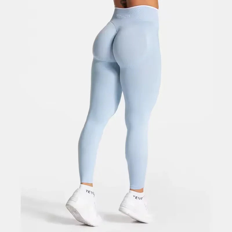 TEVEO High Waist Seamless Scrunch Leggings for Women Yoga Pants Hip Lifting Running Exercise Gym Ignite Sculpt Series ATFH