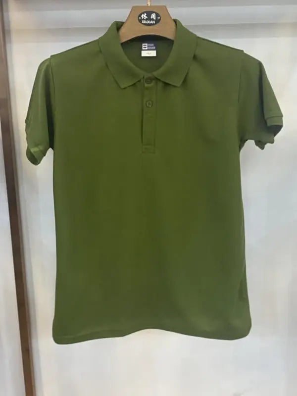 Custom Logo Embroidery Printing Mens Shirts Cotton Short-Sleeved Polo Shirts Summer Lapel T-shirt Business Men Women Tops Shirt