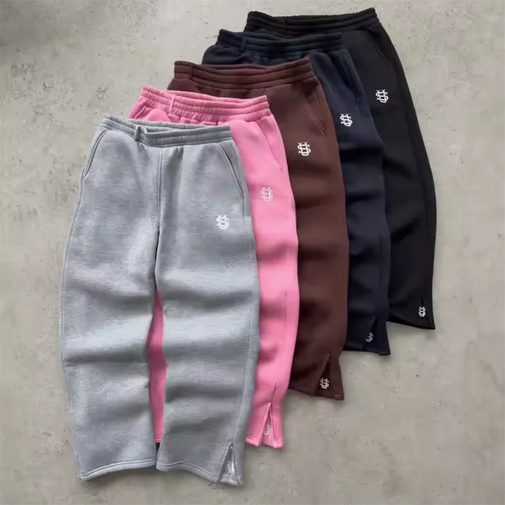 Streetwear Hoodie Sets Mens Y2K Straight Sweatpants Fashion Embroidery Logo Suits Casual High Street Couple Training Suit - ATFH