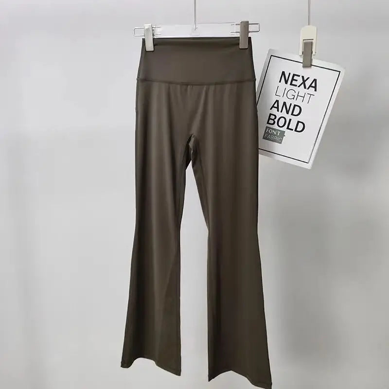 High-Waist Flared Yoga Leggings for Women High-End Wide-Leg Breathable Gym Casual Sports Bottoms ATFH