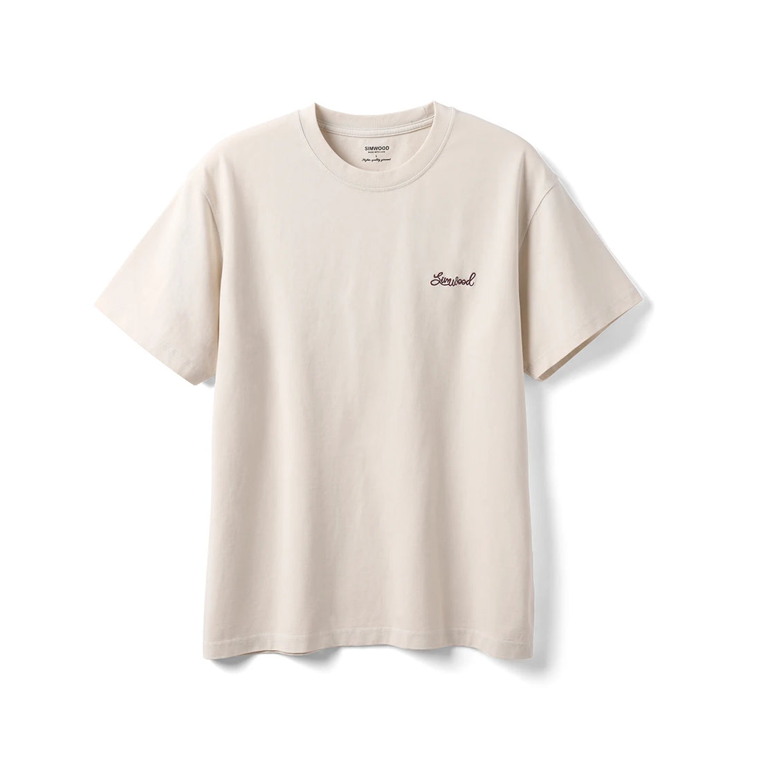 SIMWOOD Summer New 260gsm 100% Cotton Fabric Washed Vintage Letter Print T-shirts Men Plus Size Tops - ATFH