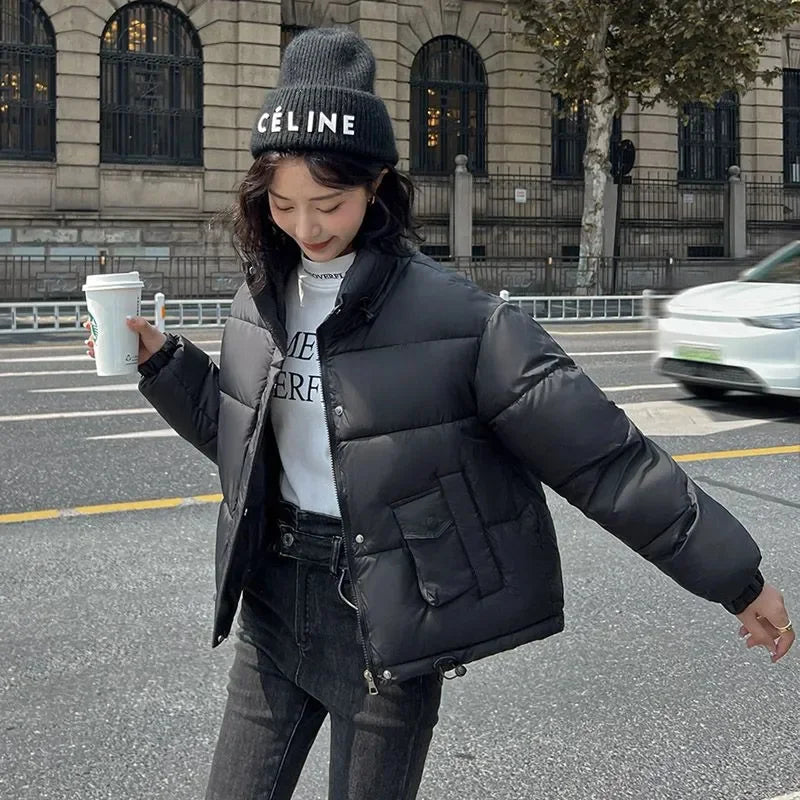 2026New Down Cotton-Padded Jacket Women Short Parkas Korean Winter Loose Warm Cotton Coat Bread Outwear Fashion Female Overcoat