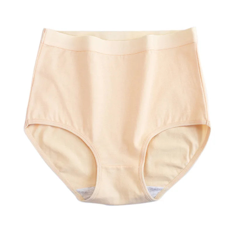 3pcs Cotton Women Panties Lady Plus Size Underwear Large Size High Waist Briefs Breathable Solid Color Female Lingerie