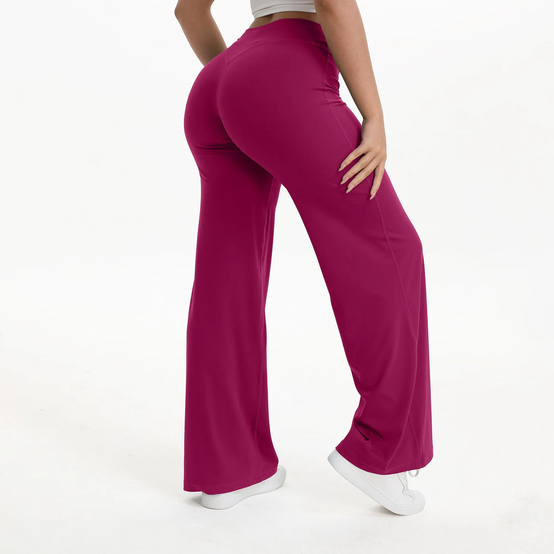 NCLAGEN SoftMotion Straight Leg Bottoms Women's Mid-Waist Yoga Pants GYM Leggings Naked Feel Pilates Running Sports Trousers - ATFH