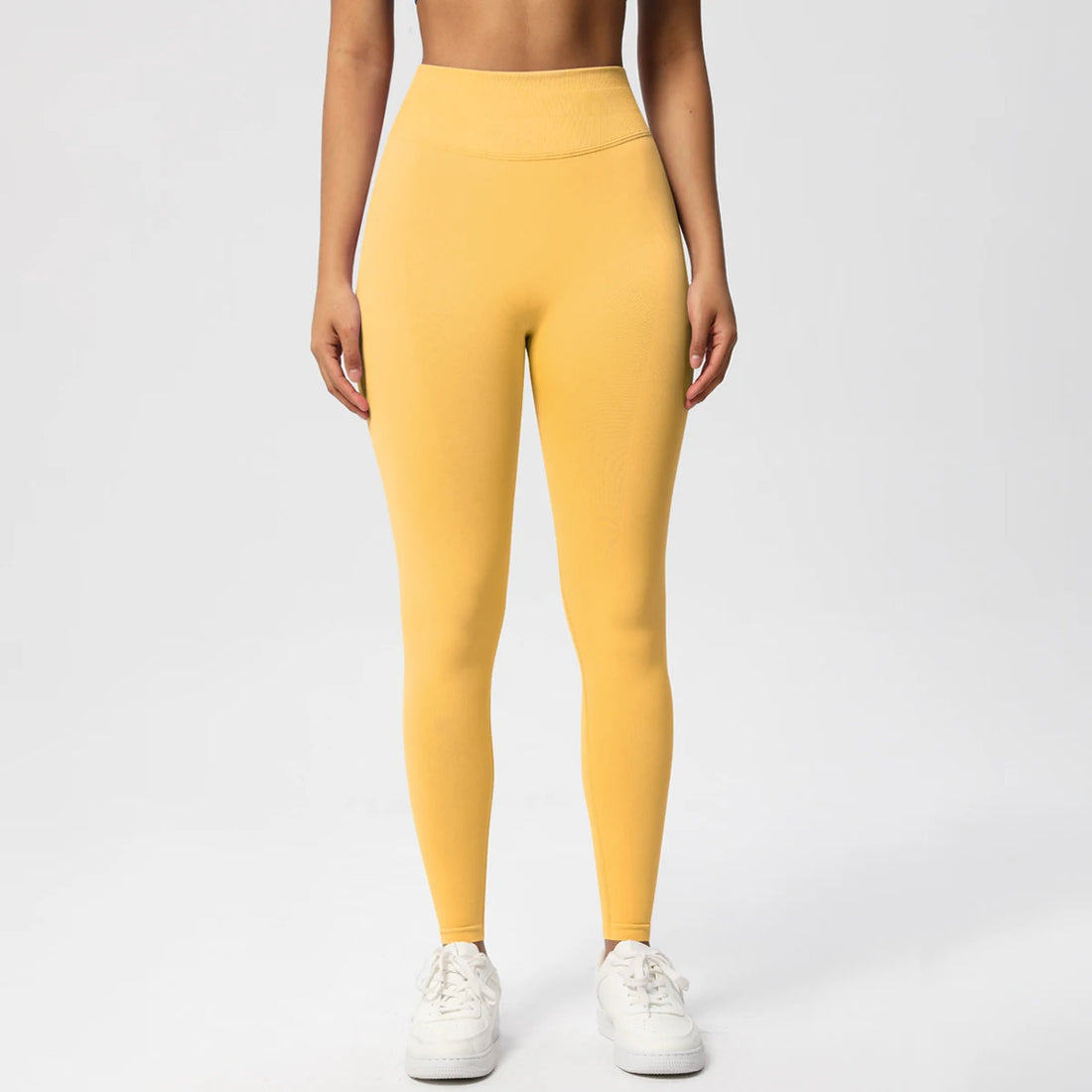 Seamless Women Solid Waist Yoga Pants Three-section Waist Sexy Hip-lifting Tight Sports Pants Fitness Exercise Yoga Pants - ATFH