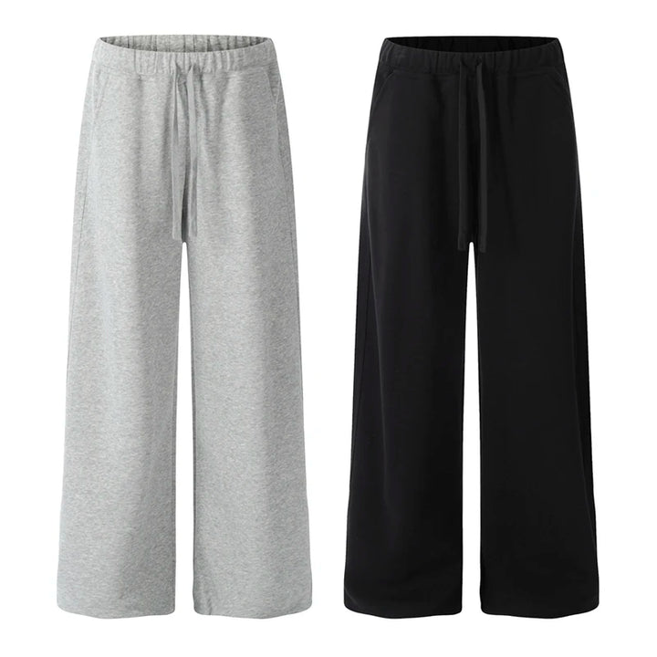 Elastic Waist Drawstring Sport Pants Men Streetwear Fashion Loose Casual Wide Leg Baggy Pants Trousers Joggers Sweatpants