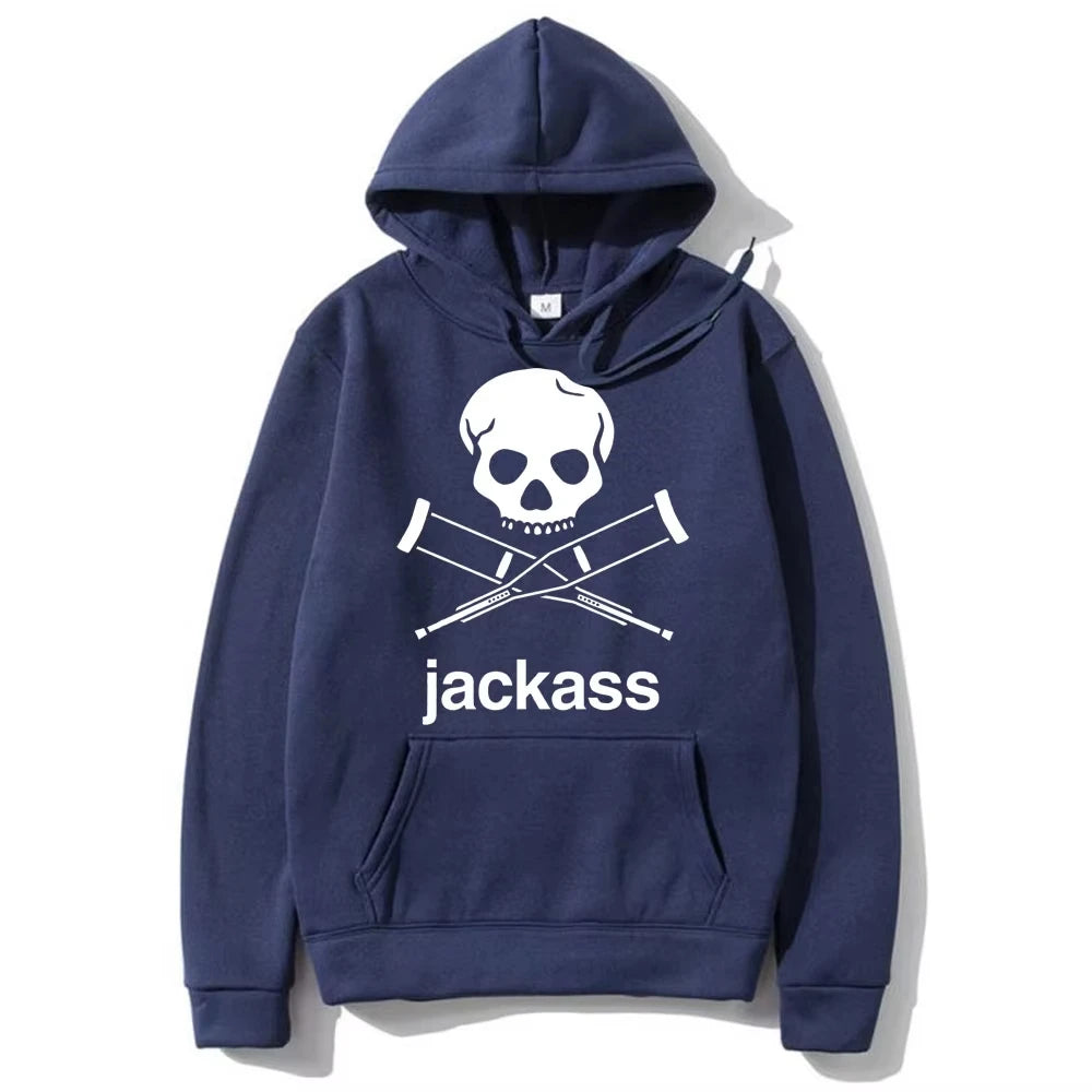 Autumn and Winter New Jackass Hoodie Men's and Women's Pattern Logo Casual Streetwear Retro Slow Running Casual Sports Shirt
