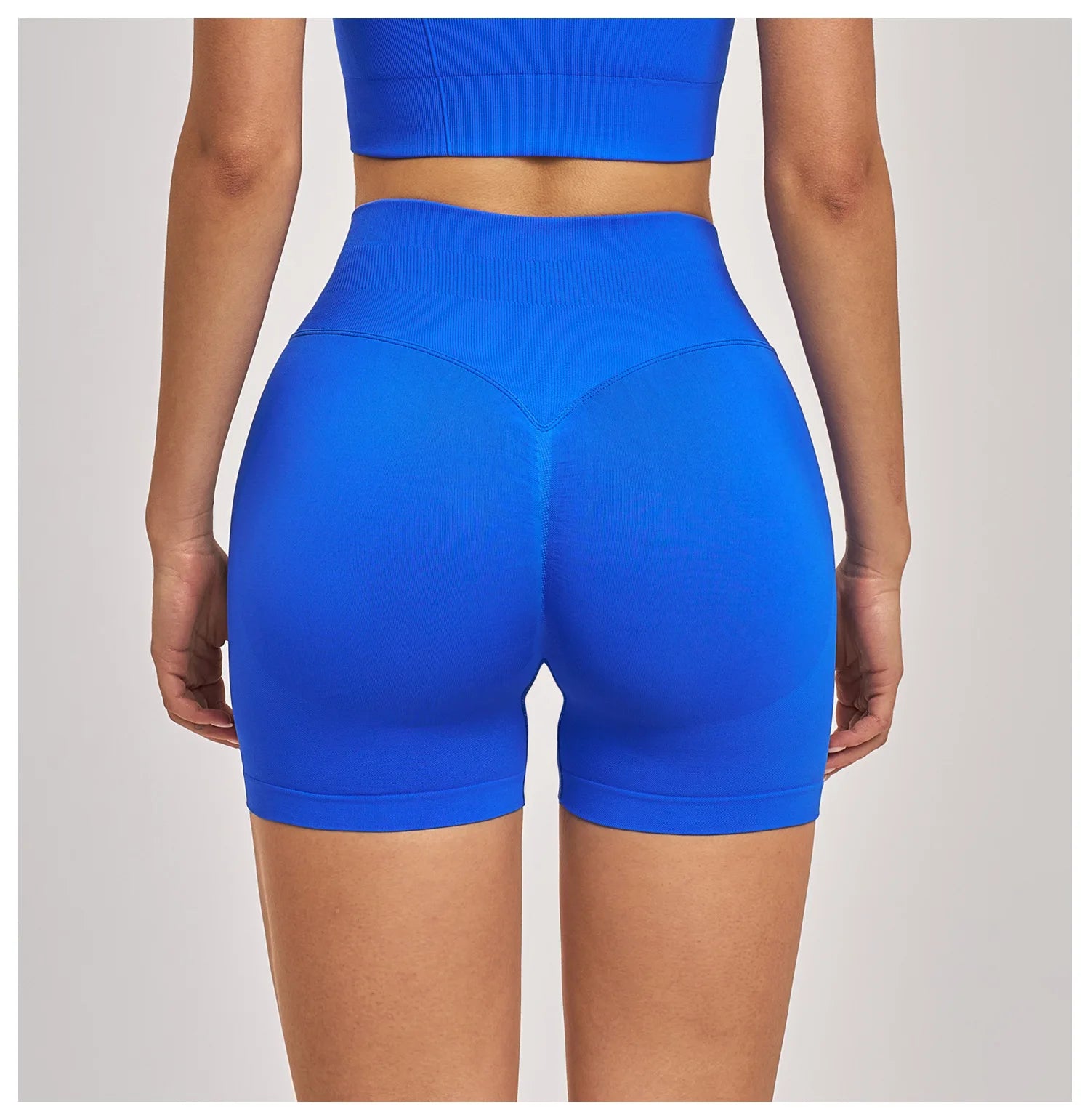 Women Seamless Yoga Shorts High Waist Scrunch Booty Workout Biker Shorts Butt Lifting Gym Tights Push Up Running Sportswear