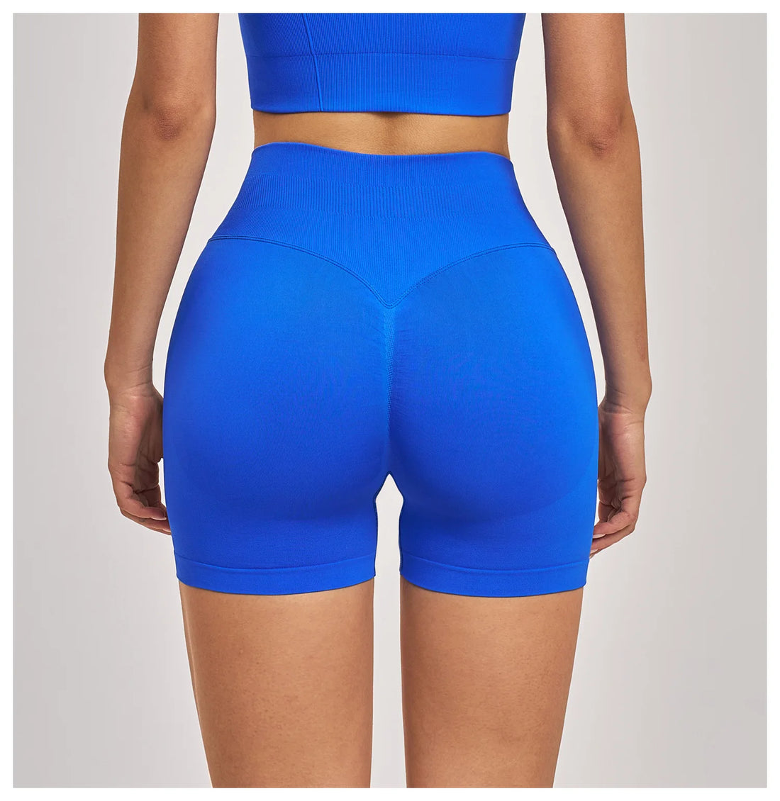 Women Seamless Yoga Shorts High Waist Scrunch Booty Workout Biker Shorts Butt Lifting Gym Tights Push Up Running Sportswear