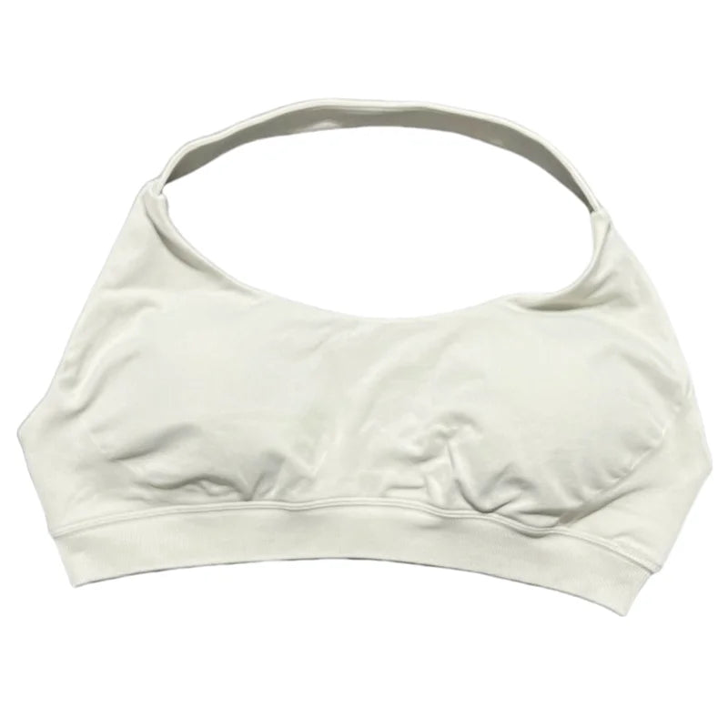 HISTELLO Women Seamless Halter Top Sports Bra High Support Push-up Open Back Pilates Gym Wear Fitness Yoga Workout Underwear - ATFH