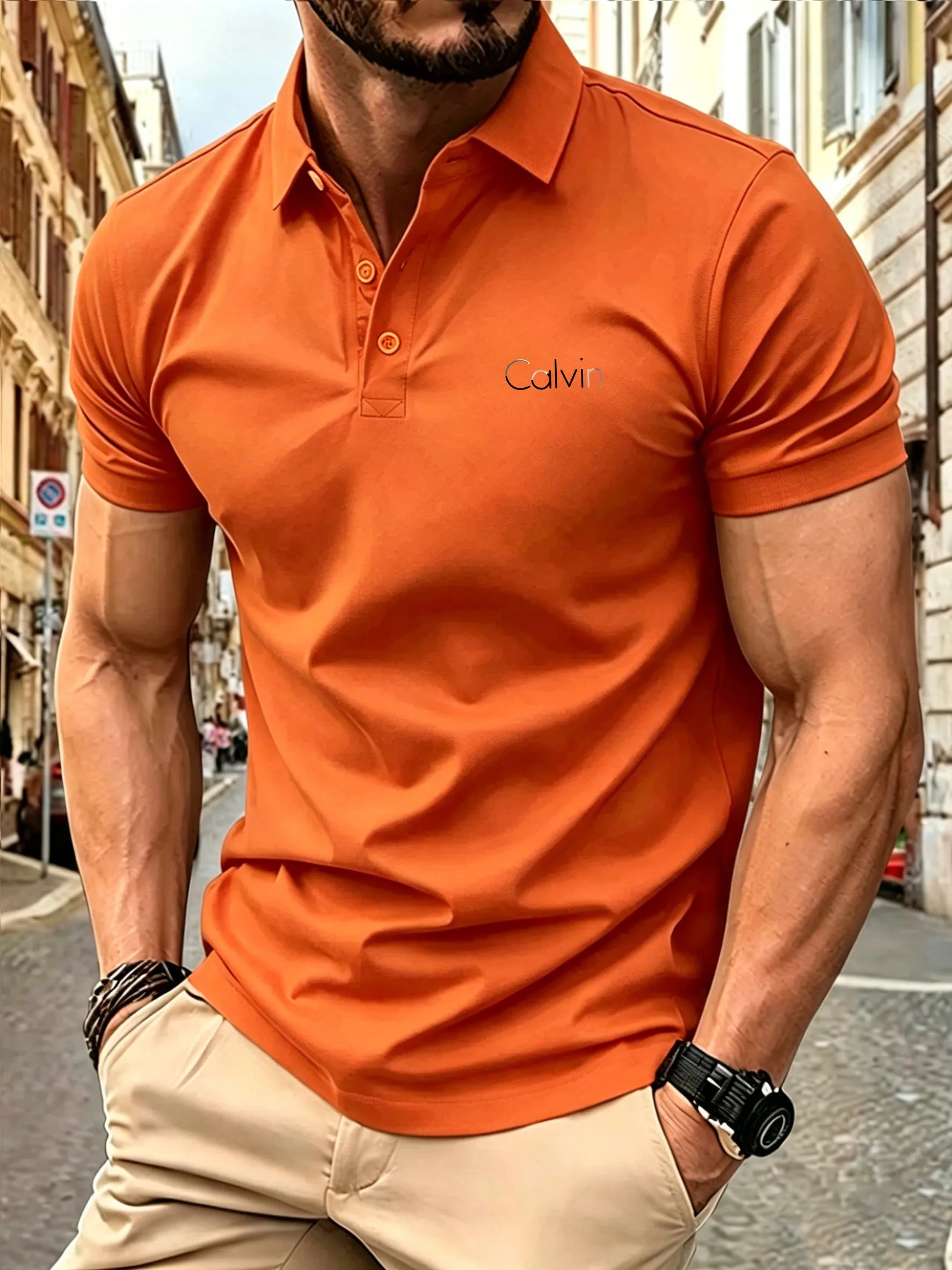 New style High end luxury brand fashion short sleeved high-end printed polo shirt summer new men's lapel T-shirt men's clothing