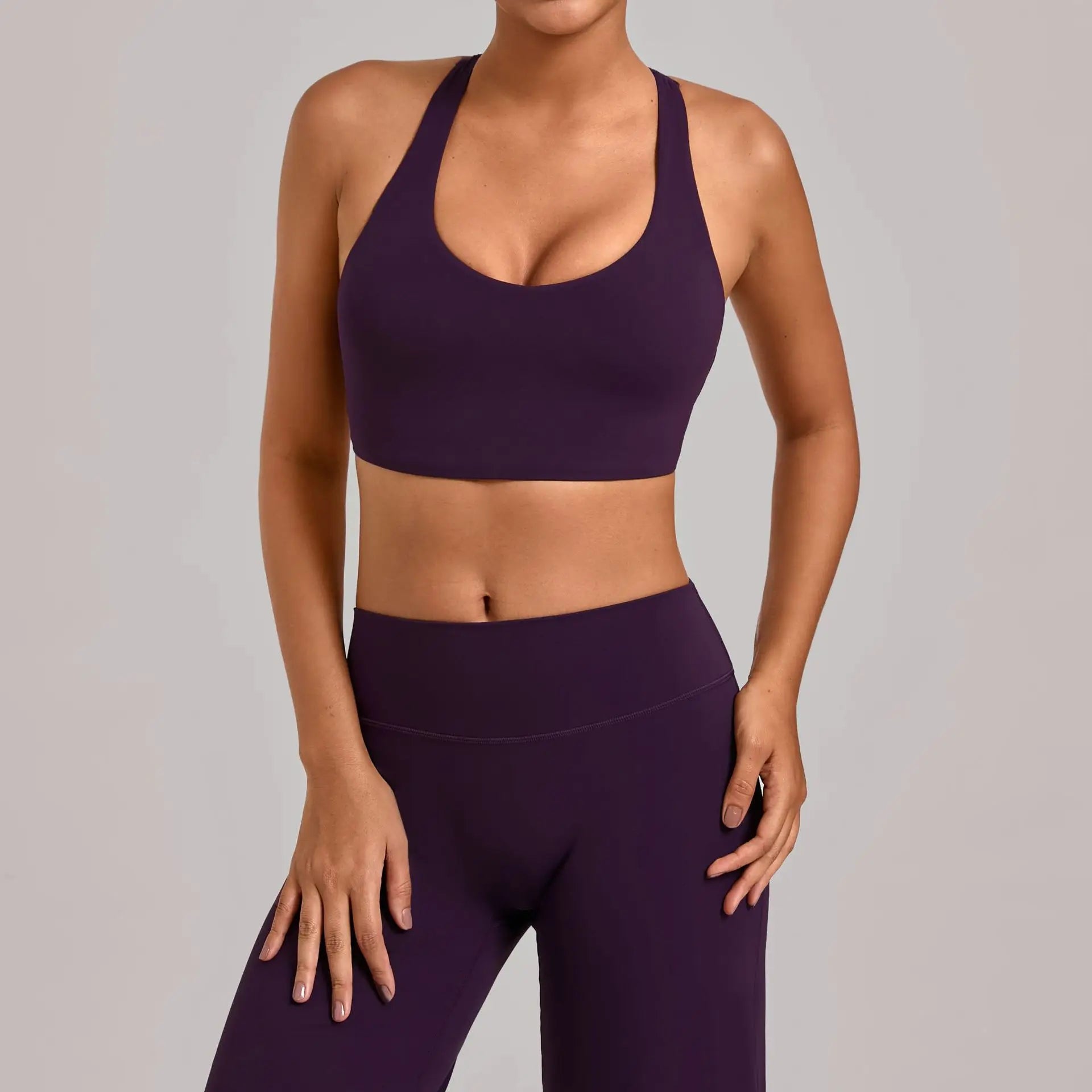Seamless Gym Workout Top Vest-style Sports Yoga Bras Tight-fitting Outdoor Yoga Underwear Running Fitness Sports Bra for Women - ATFH