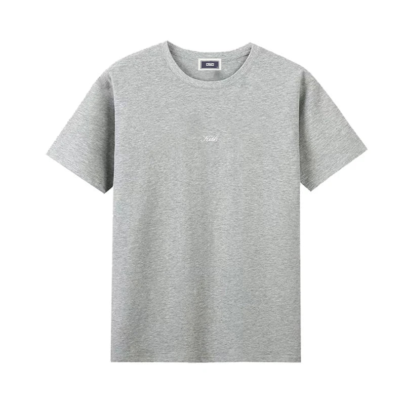 Korean style Summer Quality Cotton Men Women T-shirt Small Icon Embroidered Logo Couple Casual Loose O-Neck Short Sleeve Tees ATFH