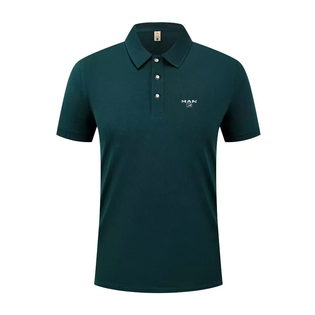 Summer casual sports fast short sleeved polo shirt solid color shirt bicycle set men's fitness set