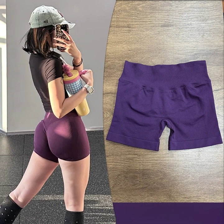 Women's Low-Rise Yoga Pants Three-quarter Length Shorts Tummy Control Workout Leggings Gym Fitness Running Seamless Tights