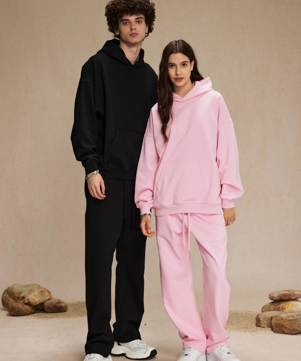 Custom LOGO High Quality Cotton polyester 430g Clothing Fall  sports tracksuit unisex hoodie sweatpants set Hoodie Jogger Pants - ATFH
